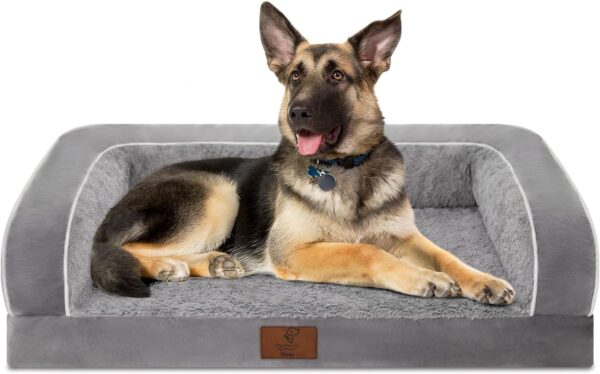 Dog Beds for Extra Large Dogs, Washable Dog Bed Sofa with Removable Cover, Waterproof Dog bed Couch with Nonslip Bottom, High Bolster Dog bed, Orthopedic XL Dog Bed up to 100 lbs