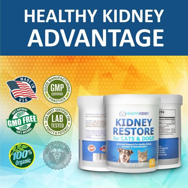 Kidney Restore Cats & Dogs Unflavored for Supporting Normal Kidney Function, Creatinine, Pet Renal Kidney Health Supplement Felines Canines - Image 9