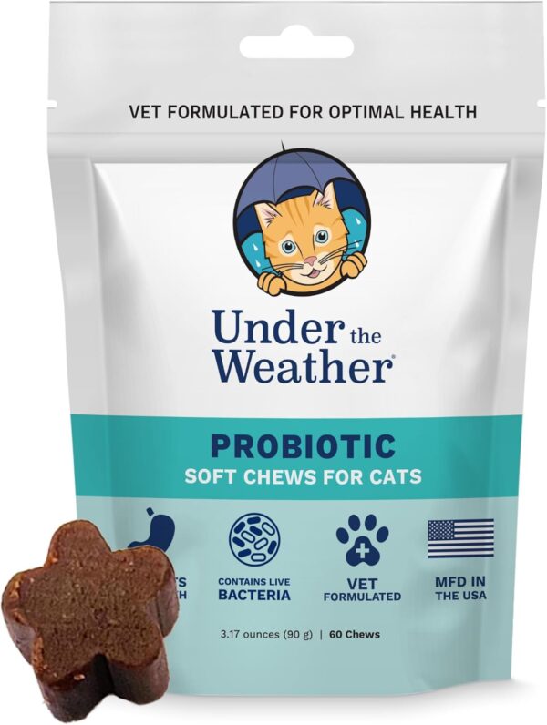 Under The Weather Pet Probiotic Chews for Cats | Promotes Normal Digestion, Balances Healthy Gut Health | 60 Star Shaped Soft Chews - Image 2