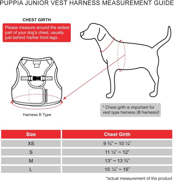 Puppia Authentic Junior Harness B, X-Small, Beige - Image 5