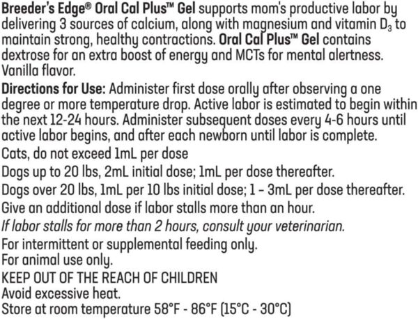 Breeder's Edge Oral Cal Plus- Fast-absorbing Oral Calcium Supplement - 30 ml Paste - Image 2