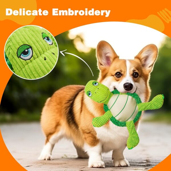 Squeaky Dog Toys, Cute Turtle Plush Toy for Dogs Indoor Play, Interactive Dog Toys with Non-Shedding Material for Small and Medium Dogs - Image 3