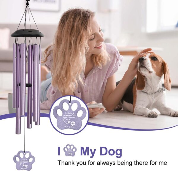 Pet Memorial Wind Chime, Dog Memorial Gifts,Loss of Dog Sympathy Gift to Comfort,Dog Wind Chimes for Pet Memorial Gifts, Decorations Windchimes Outdoor Garden Yard Decor - Image 6