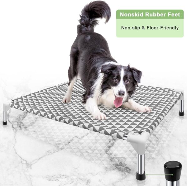 Elevated Outdoor Dog Bed, Medium Size, Cotton Material, Non-Slip Feet, Fits up to 70lbs - Image 5