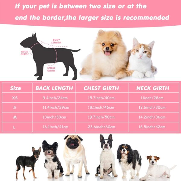 2 Pieces Pet Dog Raincoat Clear Pet Waterproof Clothes Hooded Rain Jacket Plastic Puppy Rain Poncho Pet Rainwear for Small Medium Dog (Rosy and White,M) - Image 2