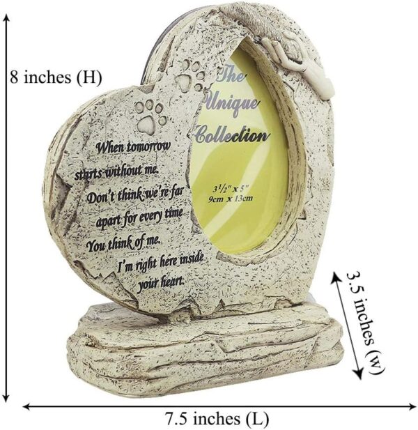 Pet Dog Memorial Stones with Photo Frame Photo Frame, Heart Shaped Pet Dog Garden Stones Grave Markers Headstones Outdoor or Indoor, Sympaty Pet Dog Memorial Gifts Loss Gifts Remembrance Gifts - Image 5
