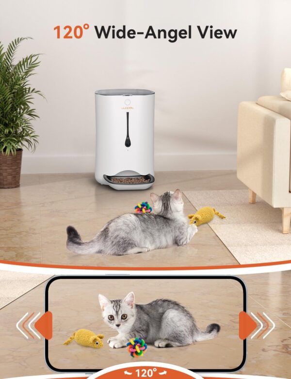 WOPET 7L Automatic Dog Feeder with Camera, 5G WiFi Automatic Cat Food Dispenser, Automatic Cat Feeder with Timer Programmable, HD Camera for Voice and Video Recording - Image 5