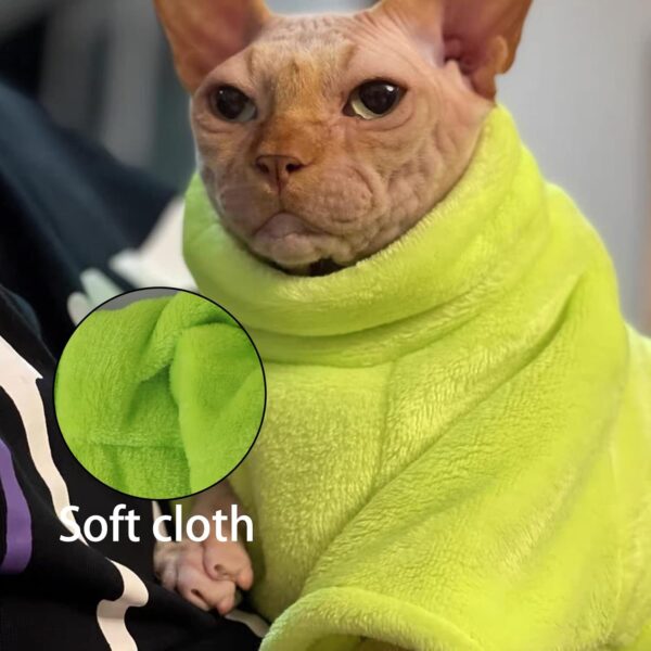 Sphynx Hairless Cats Clothes, Breathable Warm Cats Shirt Hairless Cats Solid Color T-Shirt for Spring Summer Autumn, Cute Cat Wear Clothes Vest Shirts Pet Pajamas for Sphynx, Cornish Rex - Image 4