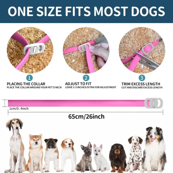 VISCOM 4 Pack Flea Collar for Dogs, Flea and Tick Collar for Dogs, 32 Months Flea and Tick Prevention for Dogs, Dog Flea and Tick Treatment, Water-Resistant & Adjustable Dog Flea Collar - Pink - Image 5