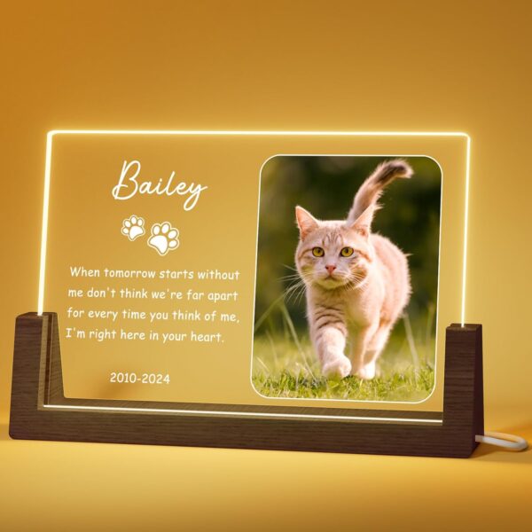 Bemaystar Personalized Cat Memorial Gifts for Loss of Cat, Custom Loss of Cat Sympathy Gift, Pet Memorial Gifts, Cat Remembrance Gifts, Cat Passing Away Gift, Bereavement Gifts for Loss of Pet