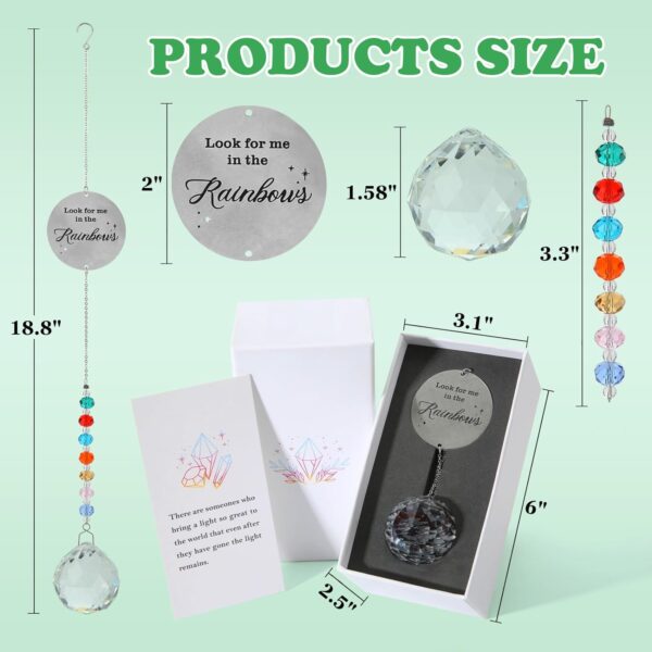 Sympathy Gifts for Loss of Loved One, 40mm Clear Crystal Ball Ornament Window Suncatcher Memorial Gifts Idea Rainbow Maker Bereavement Grief Gift for Loss of Mom Dad Husband Son Friend Pet - Image 6