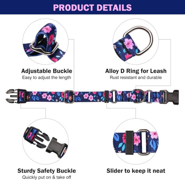 Martingale Collar for Dogs, Adjustable Soft Nylon Dog Collars with Special Design Cute Patterns for Small Medium Large Dog - Image 5