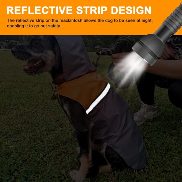 Dog Raincoat with Reflective Strip, Ultra Light Breathable Waterproof Dog Rain Jacket, Adjustable Waterproof Dog Raincoat with Hood, Suitable for Small, Medium, and Large Dogs (Grey, XXL) - Image 4