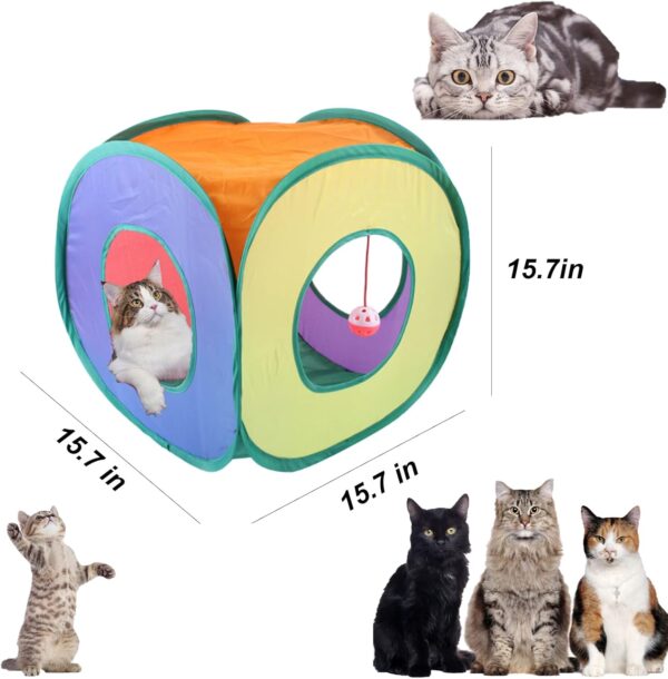 Cat Toys Set 36 PCS, Cat Toys Kitten Toys Interactive Cat Toys for Indoor Cats Collapsible Cat Tunnels Cat Feather Teaser Wand Feather Toy Springs Mouse Crinkle Balls Bell Play for Cat Kitty Kitten - Image 8