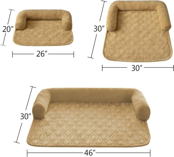 Ameritex Pet Dog Bed Coral Fleece Furniture Cover with Anti-slip Back Suitable for Bed and Sofa Super Soft (Large-46 x30, Sand) - Image 2