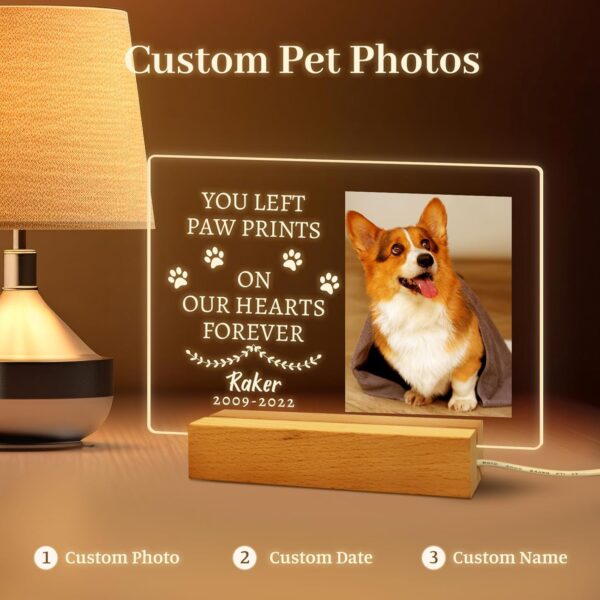 Personalized Dog Memorial Gifts for Loss of Dog, Led Engraved Night Light, Sympathy Gift, Pet Memorial Gifts for Dog, Custom Bereavement Gifts, Dog Sympathy Gifts… - Image 2