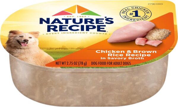 Nature's Recipe Wet Dog Food, Chicken in Broth Recipe, 2.75 Ounce Cup (Pack of 12) Package may vary