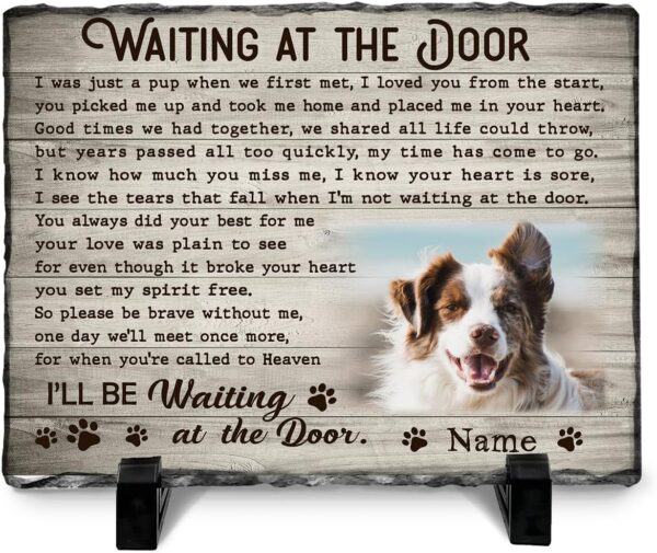 Waiting At The Door Dog Memorial, Personalized Memorial Gifts for Loss of Dog, Dog Memorial Stone, Pet Memorial Gifts, Pet Loss Gifts - Personalized Keepsake for Beloved Dog or Cat - Image 6