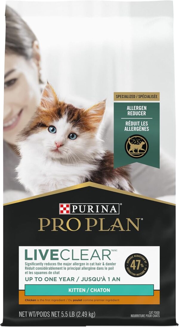 Purina Pro Plan LiveClear Dry Cat Food for Kittens Chicken & Rice Formula - 5.5 lb. Bag