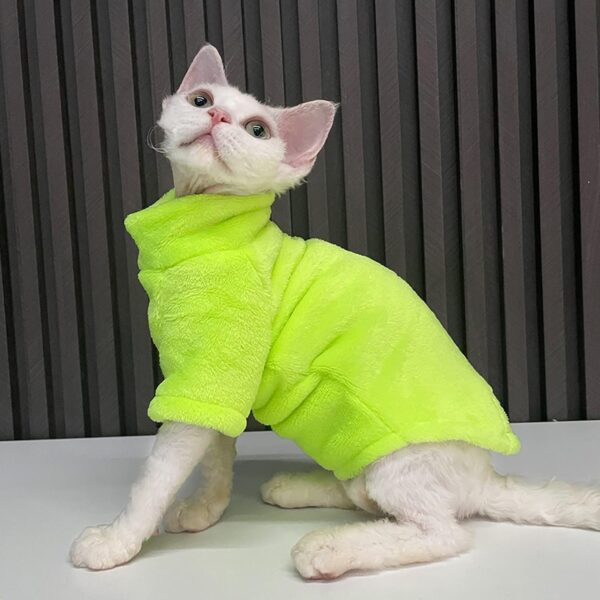 Sphynx Hairless Cats Clothes, Breathable Warm Cats Shirt Hairless Cats Solid Color T-Shirt for Spring Summer Autumn, Cute Cat Wear Clothes Vest Shirts Pet Pajamas for Sphynx, Cornish Rex - Image 5