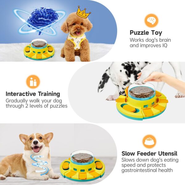 Potaroma Dog Puzzle Toy 2 Levels, Slow Feeder, Dog Food Treat Feeding Toys for IQ Training, Dog Entertainment Toys for All Breeds 4.2 Inch Height - Image 2