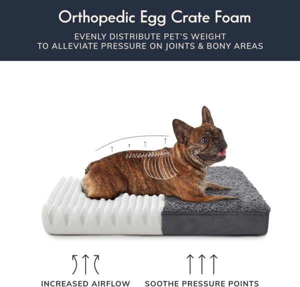 Orthopedic Dog Beds for Medium Dogs, Dog Bed with Plush Egg Foam Support and Non-Slip Bottom, Waterproof and Machine Washable Removable Pet Bed Cover - Image 3