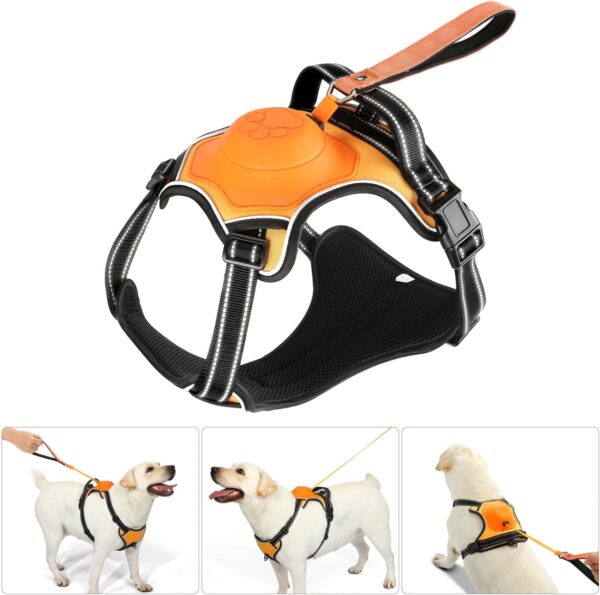 Dog Harness Medium Sized Dog, Upgrade 2-in-1 No Pull Dog Harness & Retractable Dog Leash【Auto-Lock Function】 Harness Medium Size Dog, Reflective and Adjustable Dog Harness with Control Handle - Image 8