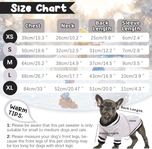 FUAMEY Dog Pullover Sweatshirt，Dog Winter Sweaters Warm Dog Clothes Dog Vest Thick Puppy Pullover Soft Pet Fleece Sweater Cute Doggie Boy Girl Outfit for Small Medium Dogs Grey S - Image 2