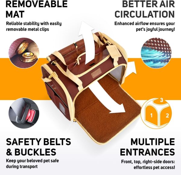 Cat Carrier Soft Dog Carrier for Small Dogs Airline Approved Pet Carrier for Cat Dog Travel Bag Large Cat Bag Small Dog Bag Puppy Carrier - Image 2