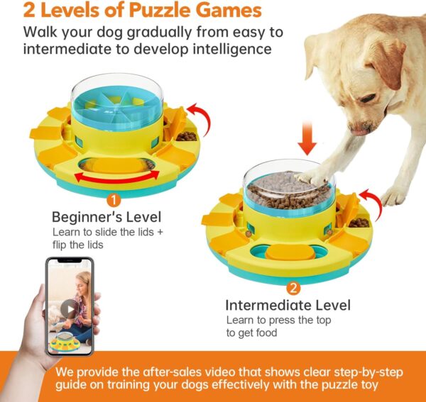 Potaroma Dog Puzzle Toy 2 Levels, Slow Feeder, Dog Food Treat Feeding Toys for IQ Training, Dog Entertainment Toys for All Breeds 4.2 Inch Height - Image 4