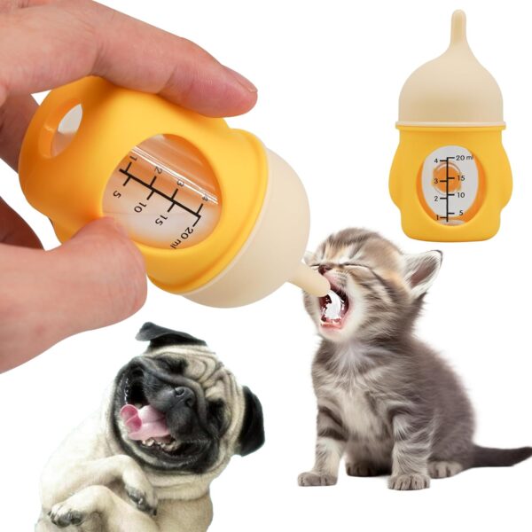 Puppy Bottles for Nursing，Kitten Bottles for Nursing，Pet Feeding Bottle，(Yellow- 20ml)