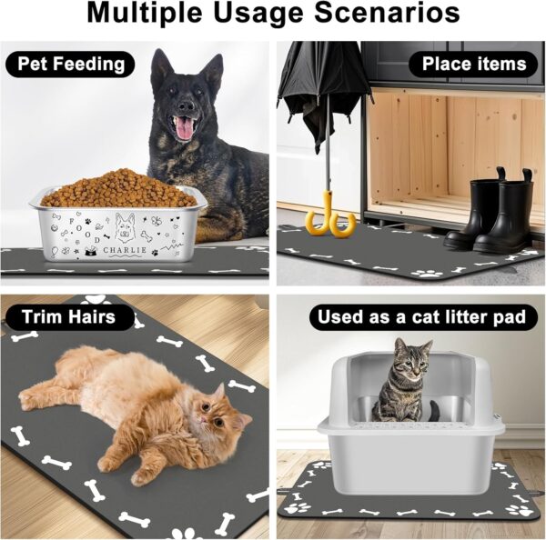 Pet Feeding Mat-Absorbent Dog Food Mat for Water Spill, Dog Mat for Food and Water Bowl, Quick Dry Dog Water Dispenser Mat, Dog Water Bowl Mat for Messy Drinkers, 12"*19" - Image 6