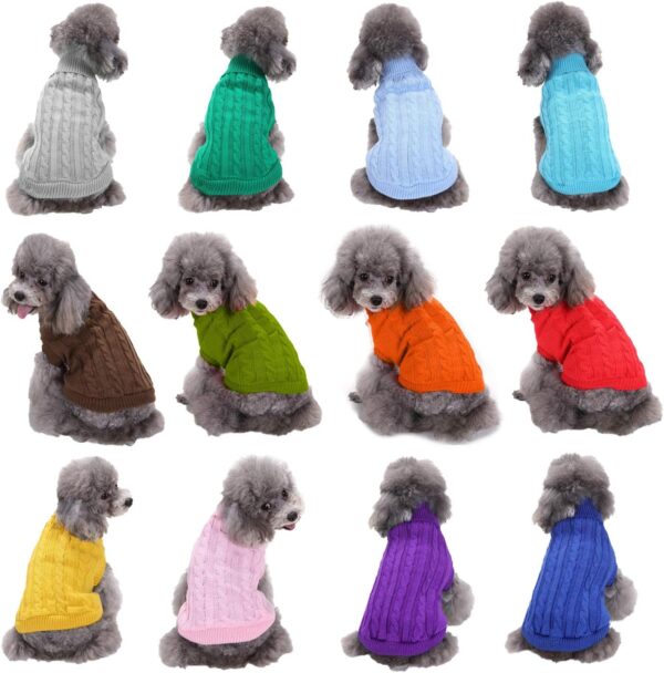 Dog Sweater, Warm Pet Sweater, Dog Sweaters for Small Dogs Medium Dogs Large Dogs, Cute Knitted Classic Cat Sweater Dog Clothes Coat Apparel for Girls Boys Dog Puppy Cat (X-Small, Purple) - Image 7