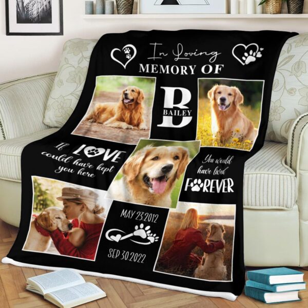 Custom Blankets With Photos, Personalized With Pet Photo Picture Blanket, Dog Remembrance Gift, Dog Memorial Gifts For Loss Of Dog, Loss Of Pet Sympathy Gift Dog, Pet Memorial Gifts For Dogs - Image 4