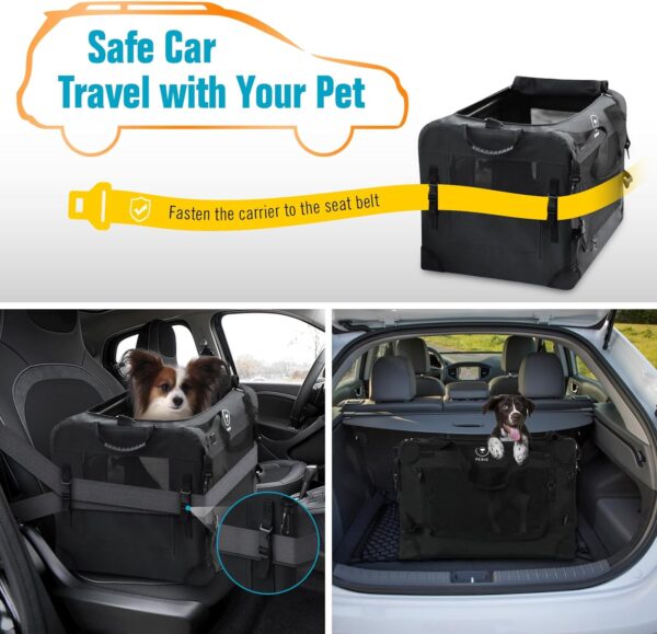 Large Cat Carrier for Car Travel, Pegic Soft Sided Collapsible Pet Carrier for Outdoor and Indoor Uses, Roomy Extra Large Cat Carrier for 2 Kittens, Large Cat or Puppies Up to 55lbs - Image 5