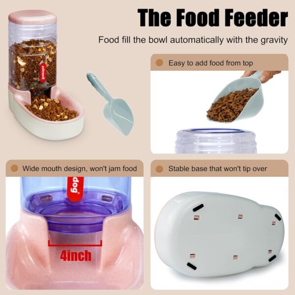 Automatic Pet Feeder Small&Medium Pets Automatic Food Feeder and Waterer Set 3.8L, Travel Supply Feeder and Water Dispenser for Dogs Cats Pets Animals - Image 3