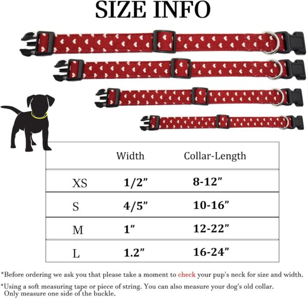 Dog Collar, Cute Cotton Dog Collars Adjustable Soft Girl Dog Collars for Small Medium Large Dogs - Image 6