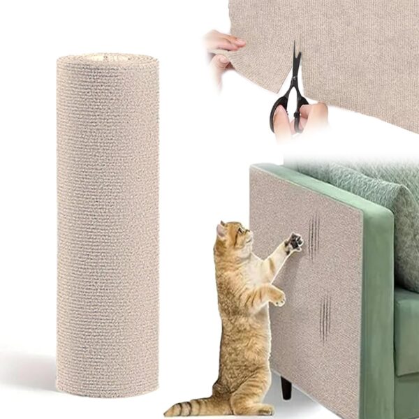 Cat Scratch Furniture Protector, Cat Couch Protector from Cat Claws, Couch Cat Scratcher Mat Furniture Protectors from Cats Scratching Mat, Wall Sticky Scratch Play Mat (Beige, 78.7"x15.8")