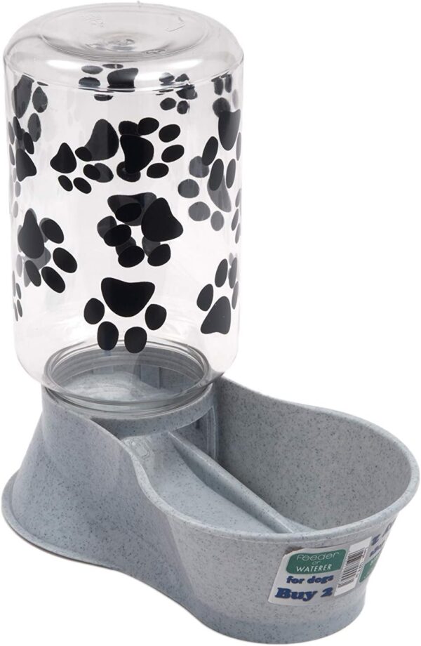 Lixit Reversable Water or Dry Food Feeders for Cats and Dogs (Large, Granite)