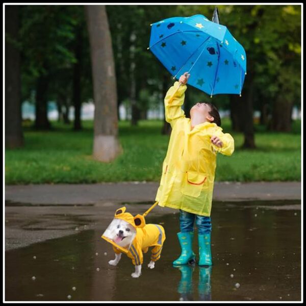 Dog Raincoat,Waterproof Dog Rain Jacket with Safety Reflective Stripe,Hooded Slicker Dachshund Doggy Dog Poncho with Leash for Dogs and Puppies - Image 5