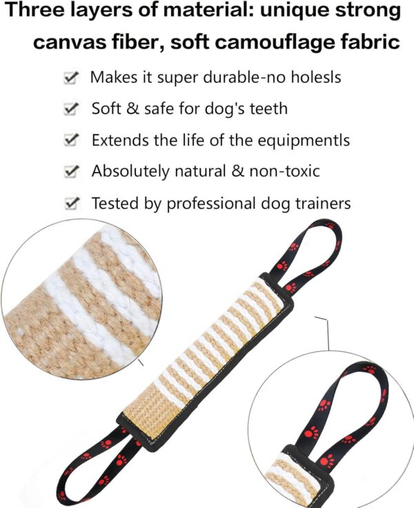 Dog Tug Toy Dog Tough Jute Bite Pillow - Lasting Training Equipment - Puppy to Large Dogs Interactive Toy for large Dogs and Small Dogs - Image 2