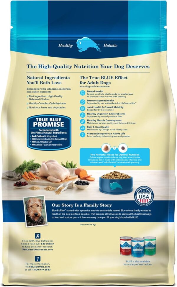 Blue Buffalo Life Protection Formula Adult Small Bite Dry Dog Food, Helps Build and Maintain Strong Muscles, Made with Natural Ingredients, Chicken & Brown Rice Recipe, 15-lb. Bag - Image 2