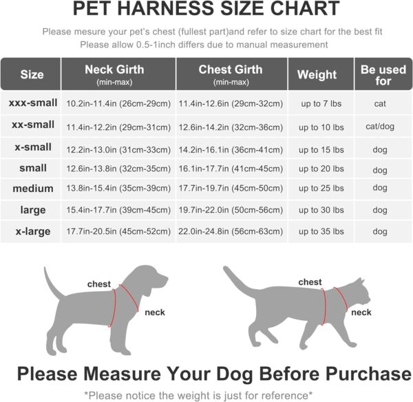 PetiFine Extra Small Step in Dog Harness and Leash Set, Cat Harness and Leash Escape Proof, All Weather Mesh Reflective, Step-in Air Vest Harnesses for Puppy(XXS, Red) - Image 6