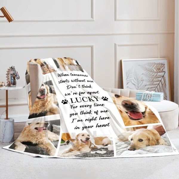 Personalized Dog Blanket with Pictures and Name, Dog Memorial Blanket - Custom Pet Memorial Gifts，Loss of Dog Sympathy Gifts - Bereavement Gifts for My Furry Friend… - Image 5