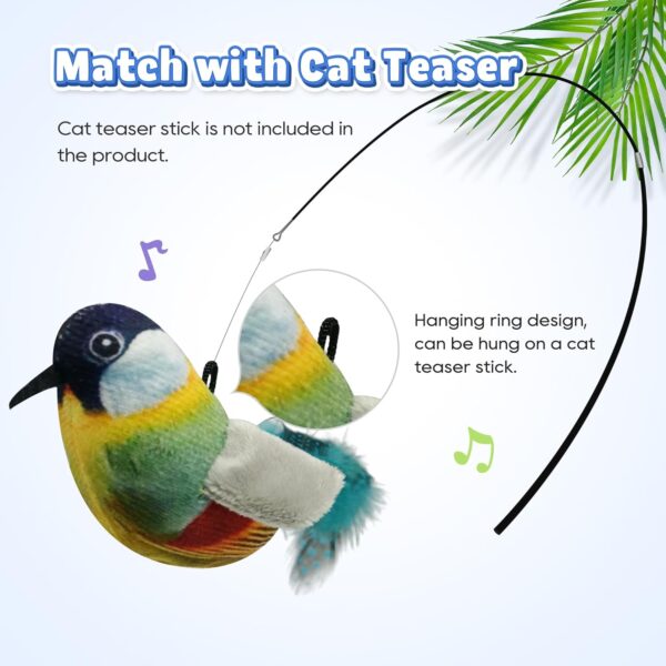 Cat Toys Hanging Bird, Retractable Cat Teaser Toy, Vivid Chirping, Interactive Catnip Toys for Indoor Cats Kitten Play Chase Exercise, Set B - Image 6