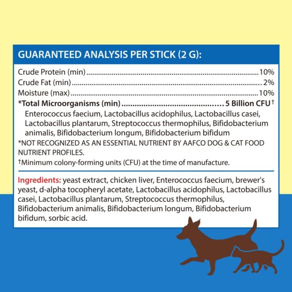 Probiotics for Dogs and Cats, 5 Billion CFU, Veterinarian Formulated, Digestive & Immune Health, Gut Flora Balance, All Natural Probiotic Powder, Chicken Liver Flavor, 40 Sticks - Image 2