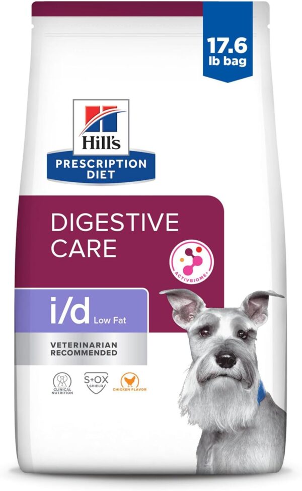 Hill's Prescription Diet i/d Low Fat Digestive Care Chicken Flavor Dry Dog Food, Veterinary Diet, 17.6 lb. Bag