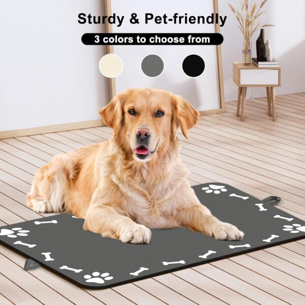 Pet Feeding Mat-Absorbent Dog Food Mat for Water Spill, Dog Mat for Food and Water Bowl, Quick Dry Dog Water Dispenser Mat, Dog Water Bowl Mat for Messy Drinkers, 12"*19" - Image 3