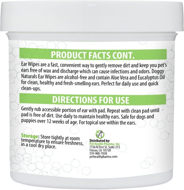 Dog Ear Cleaner Wipes with Aloe and Eucalyptus (100 Count) - Otic Cleanser for Dogs (Made in U.S.A) (100ct Wipes with Aloe & Eucalyptus) - Image 8