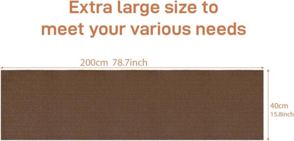 78.7"x15.8" Cat Scratching Mat, Self-Adhesive Cat Scratch Carpet, Cat Scratch Furniture Protector, DIY Climbing Cat Scratcher for Cat Tree Shelf Shelve, Cat Wall, Etc (Brown) - Image 3